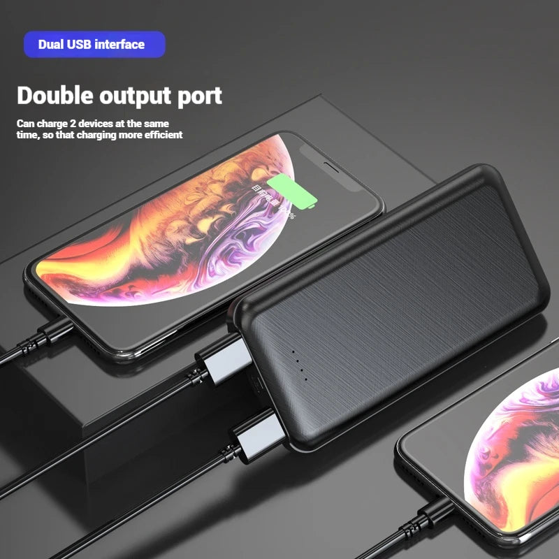 Wholesale Power Banks 10000mAh Printed Custom Logo Gift Thin Portable Dual USB Output Interface Mobile Phone Charger Power Bank