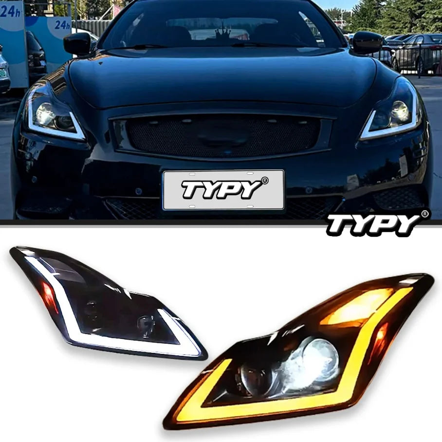 TYPY Car Lights for Infiniti G25 G35 G37 Headlight 2006-2012 LED Projetor Head Lamp Daytime Running Light Automotive Accessories