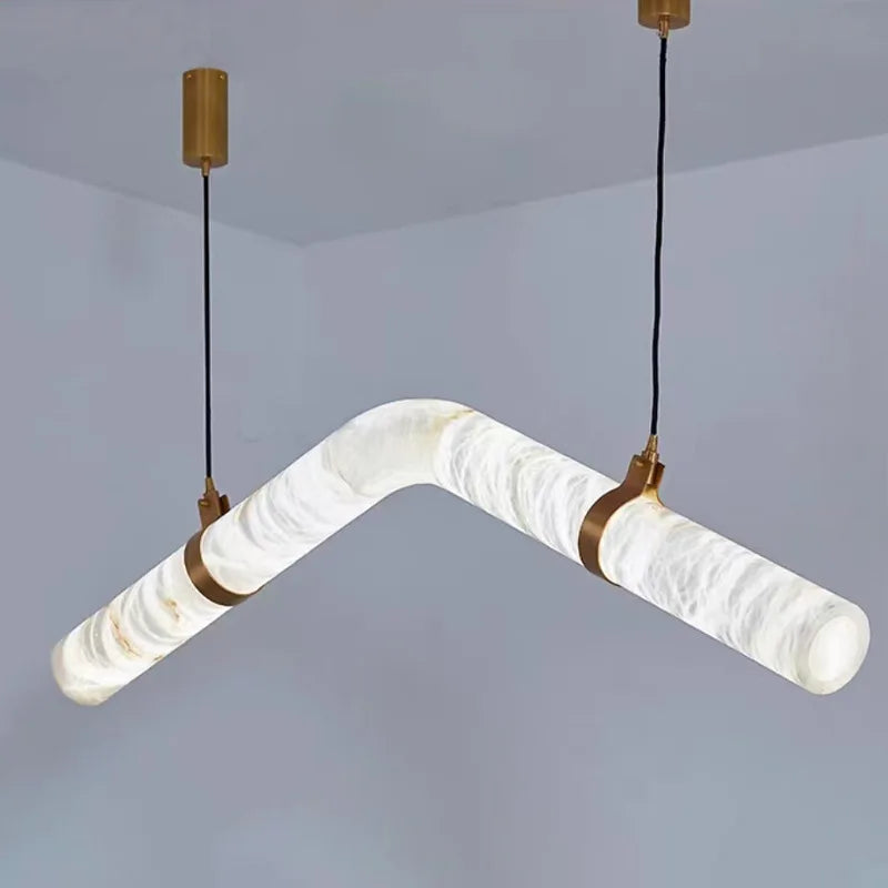 Manufacturers Wholesale High-grade Spanish Natural Marble Chandelier Designer Round Long Marble Lamp
