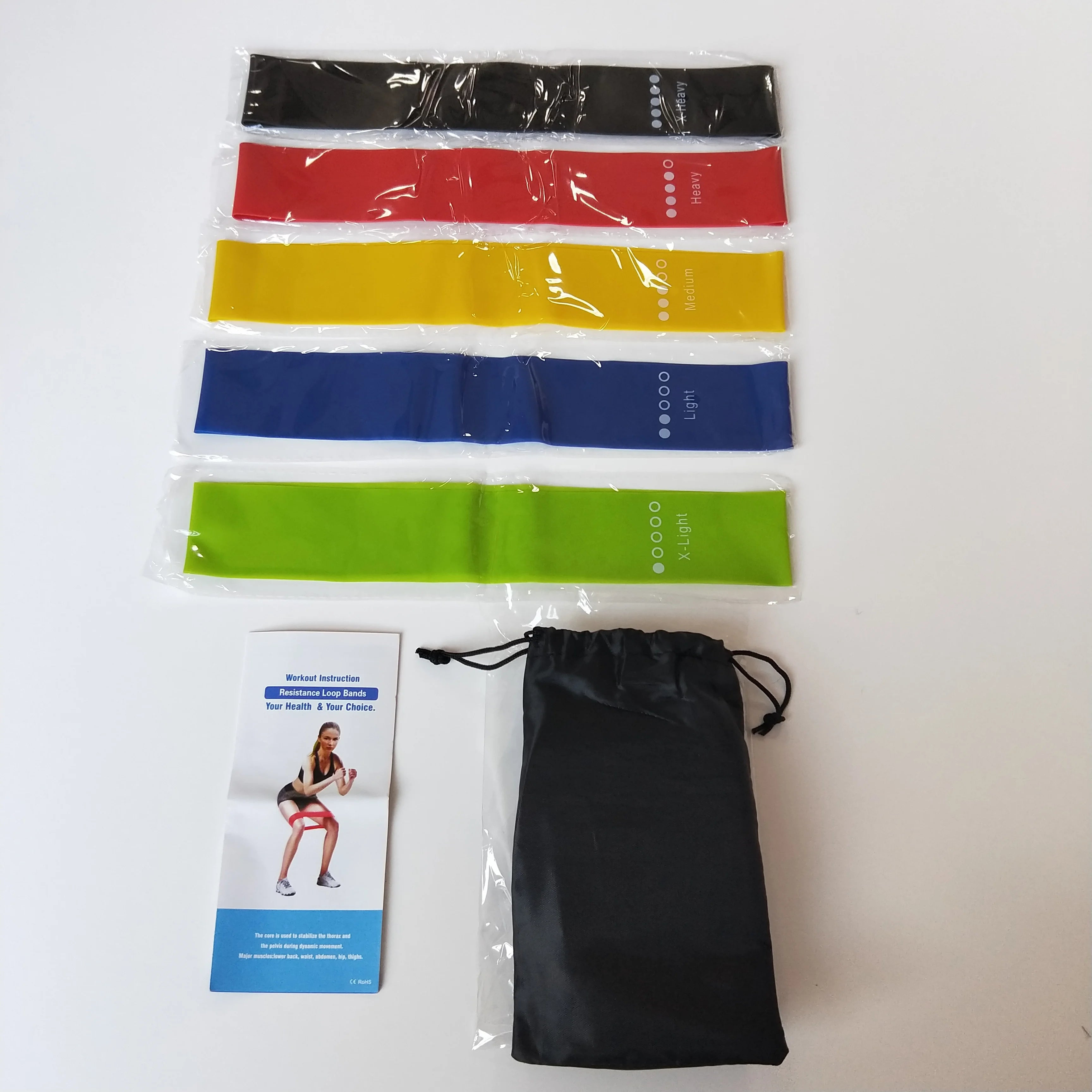 TPE Mini Loop Band Gym Exercise Resistance Loop Fitness Bands 5pcs Set Elastic Stretch Rubber Latex Home Workout Resistance Band