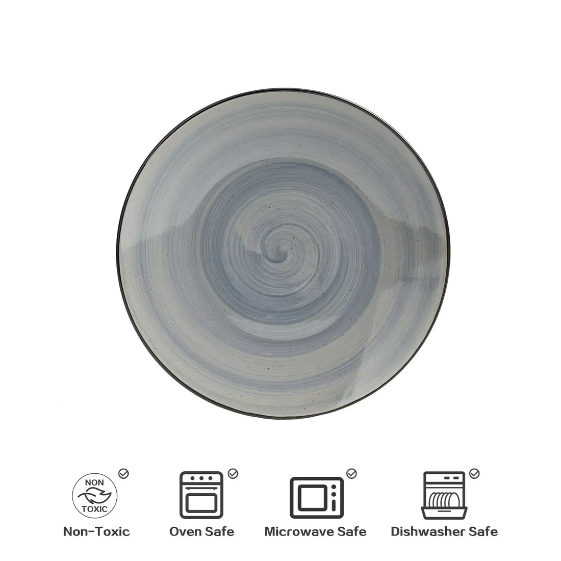 Semtember Promotion Grey Round Western Style Ceramic Plates Unique Design Ceramic Plate Microwave Safe Dinnerware Sets Festival