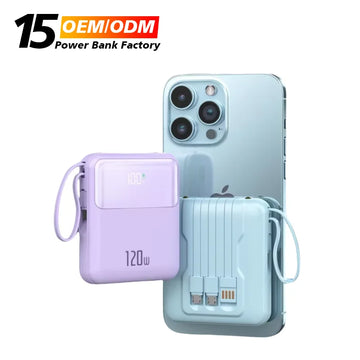 High Quality OEM Custom logo  Products 22.5W Fast Charging With Cable TYPE-C PD20W Mini Portable Powerbank 10000mAh Power Banks