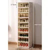 Living Room Furniture 6 Tier Foldable Plastic Shoe Rack Storage Cabinet Modern