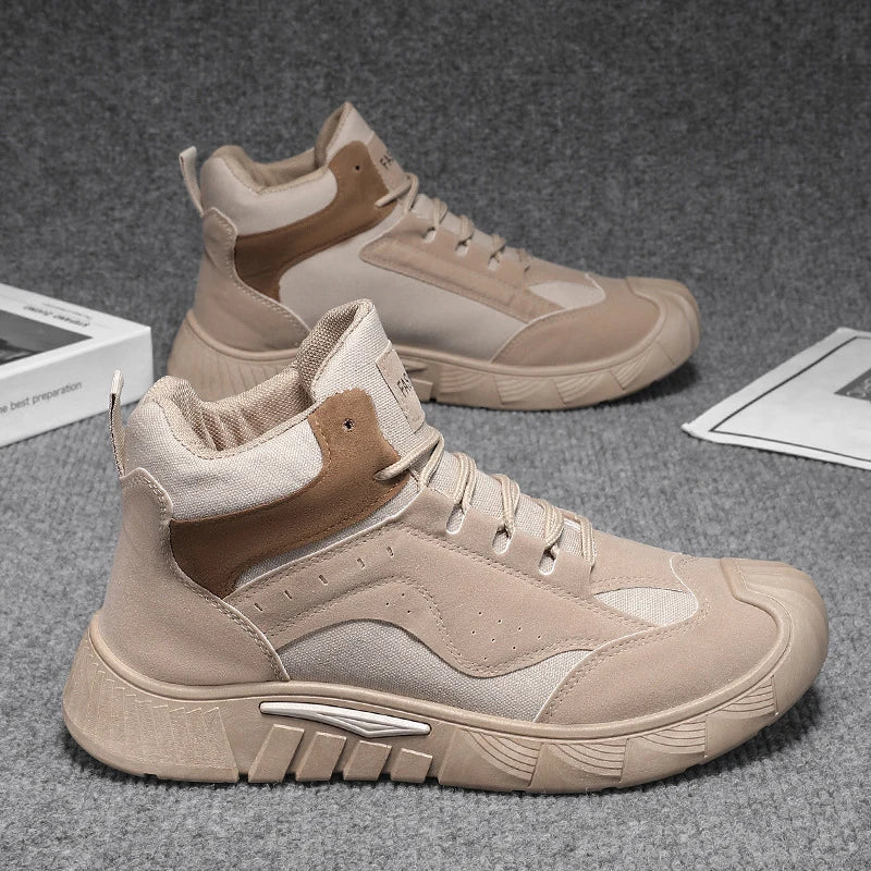 S 39-44 Men's New Non-slip Wearable Sneakers Fashionable Versatile High-top Platform Casual Shoes for Men