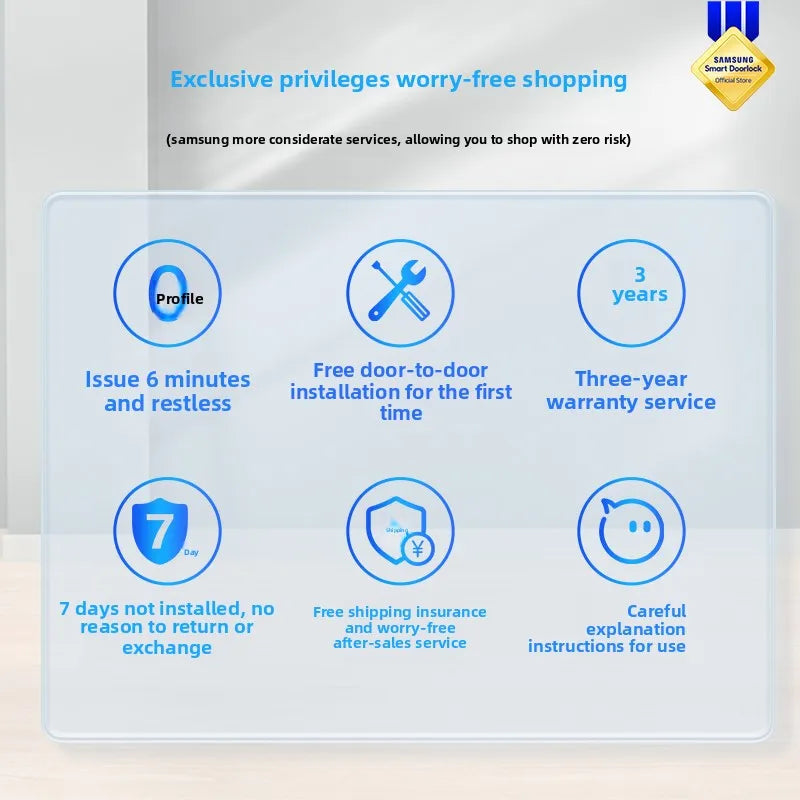 For SamsungSmart Lock DP728 Home Anti-theft Door Lock Aluminum Alloy Digital Fingerprint Password Lock  App
