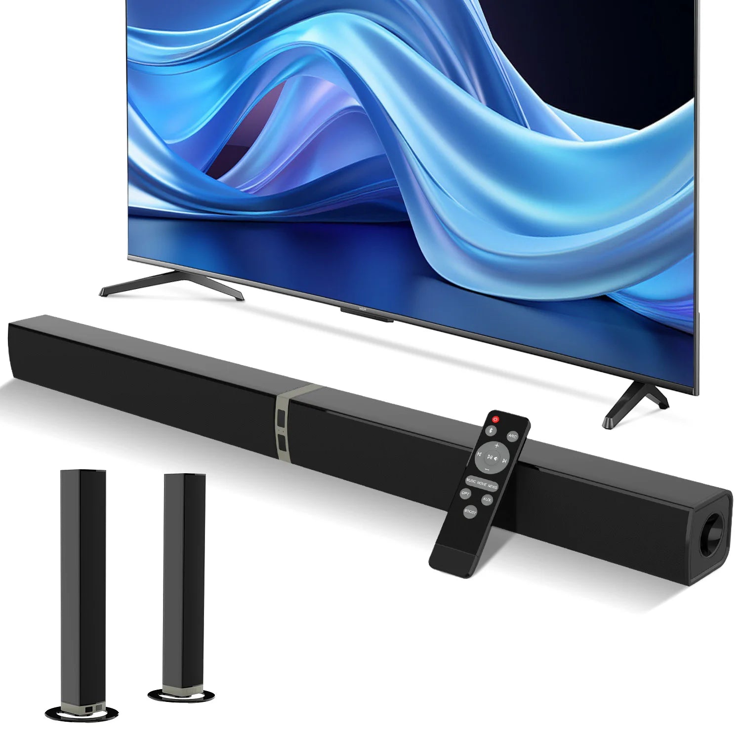 New Home Theater Soundbar for Tv Wireless Speakers Sound Bars for TV with ARC/OPT/AUX/Remote Control