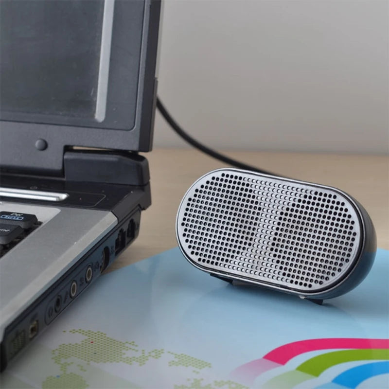 USB Speaker Portable Loudspeaker Powered Stereo Multimedia Speaker for Notebook Laptop PC(Black)
