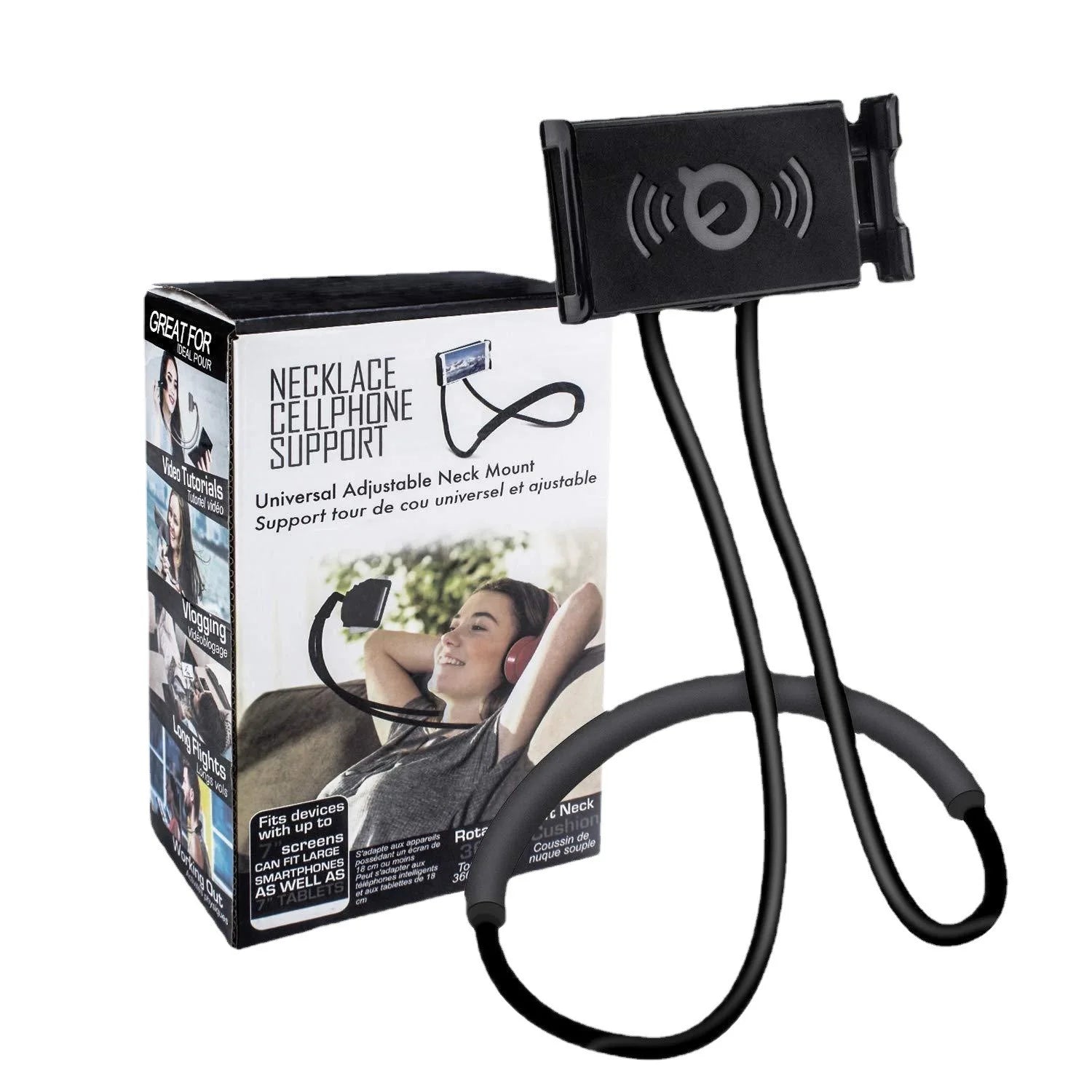 360 Degree Rotation Mobile Phone Holder Universal Lazy Flexible Hang Neck Stand Convenient Access for Mobile Devices