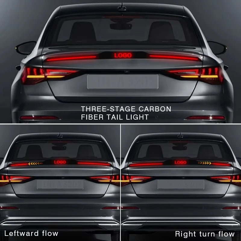 DIY Adjustable Car Tail Wing Decorative Lights Brake & Steering Dynamic Warning Accessories