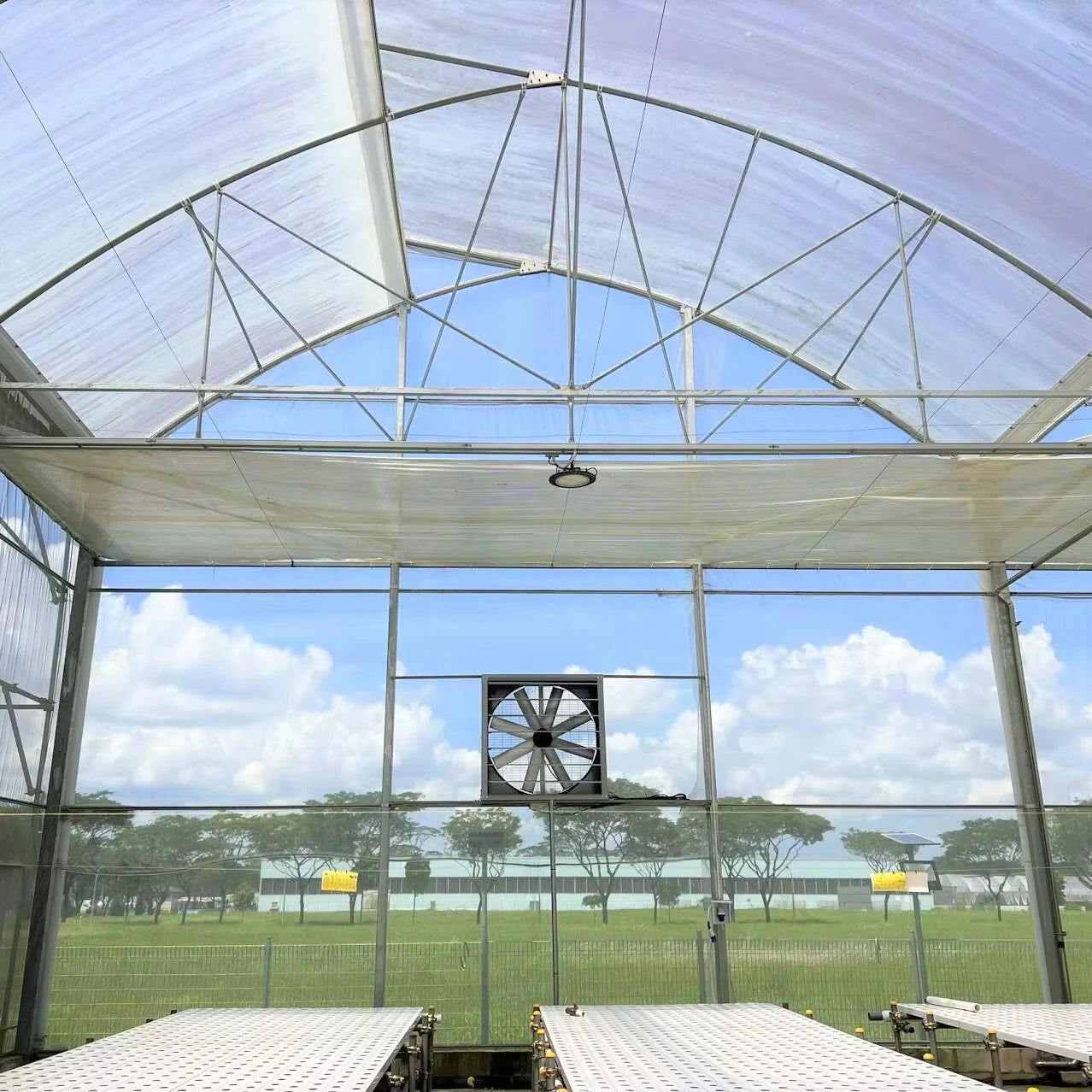 Hot Selling DC/AC 48-Inch Versatile Solar Aluminum Fan with 5 Years Warranty Energy-Efficient for Market Factories & Greenhouse