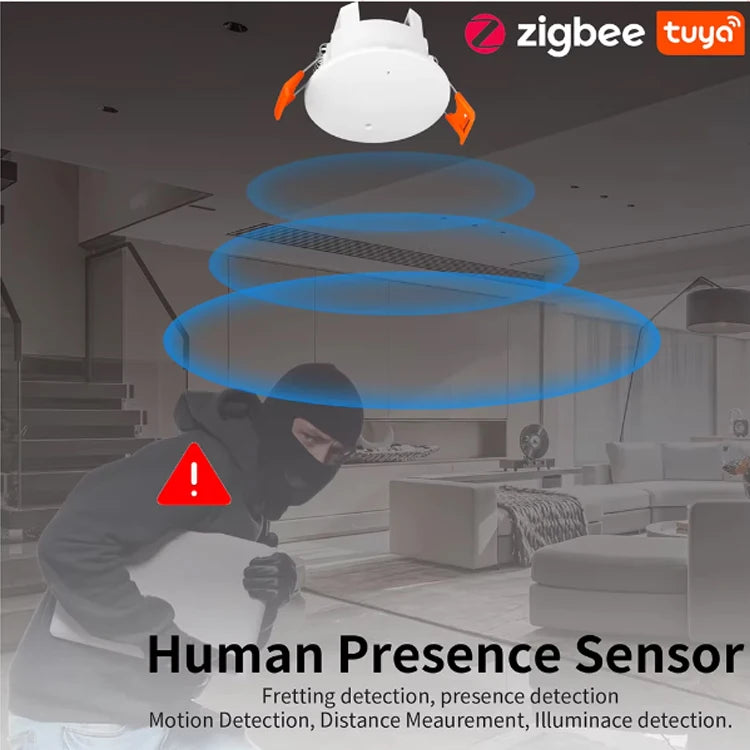 Tuya Smart Life App WiFi Ceiling 360 Degree Motion Sensor 24G 5.8G Human Breathe Microwave PIR Detect Sensor