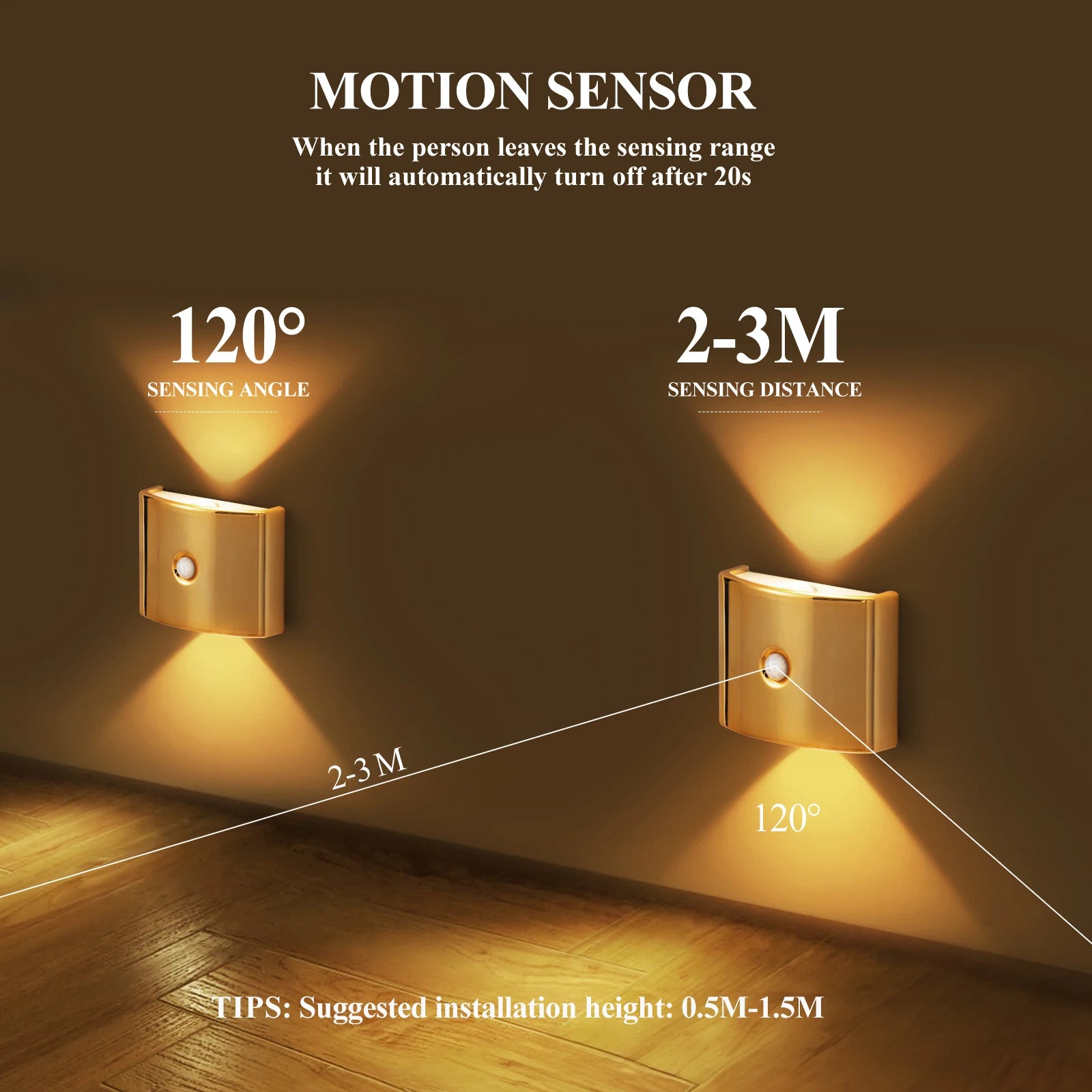 Morden Wireless Magnetic Motion Sensor Wall Light RGB Smart Home USB Rechargeable Night Light Bedroom Bedside LED Wall Lamps