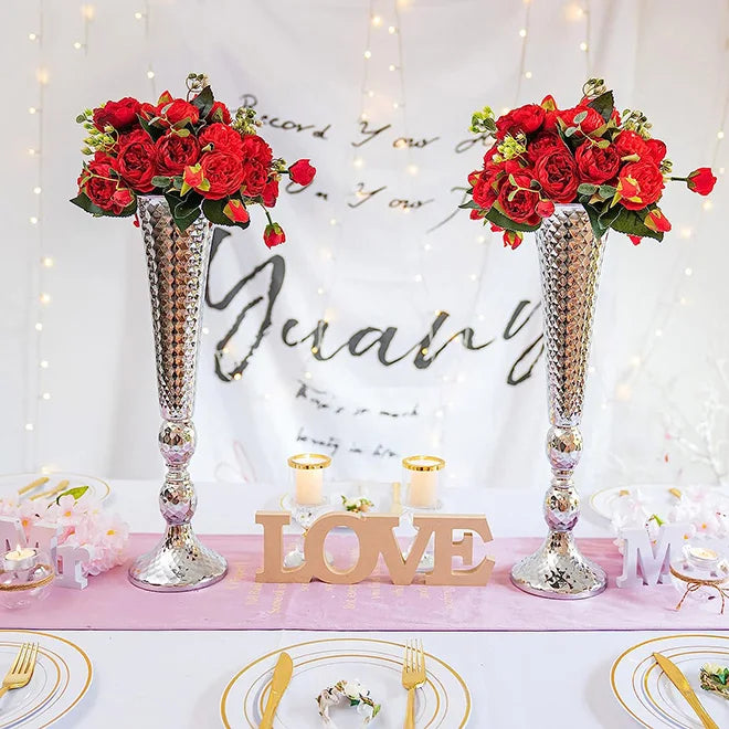 Factory Price Wedding Decorations Gold Iron Vase Pillar Indoor Greek Vases Artificial European Arrangement for Anniversary