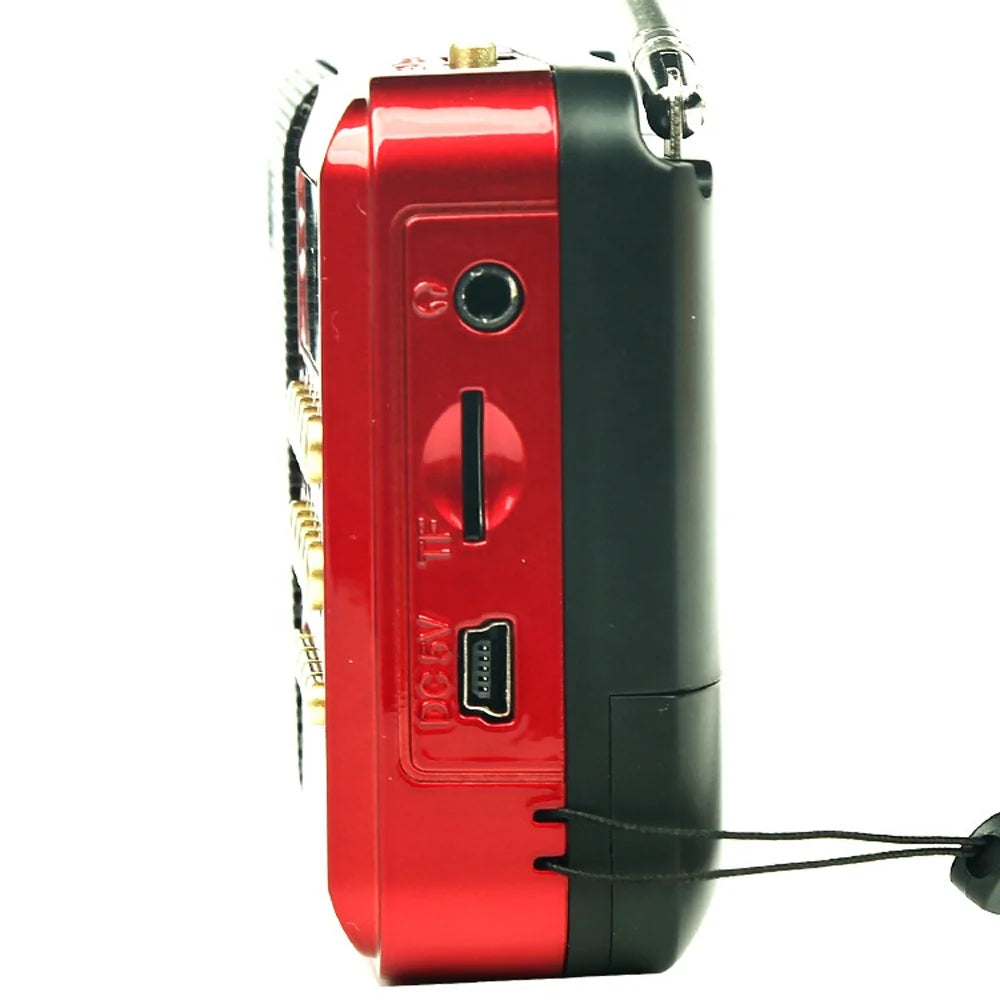 Rechargeable Mini Portable Radio Handheld Digital FM USB TF MP3 Player Outdoor Speaker