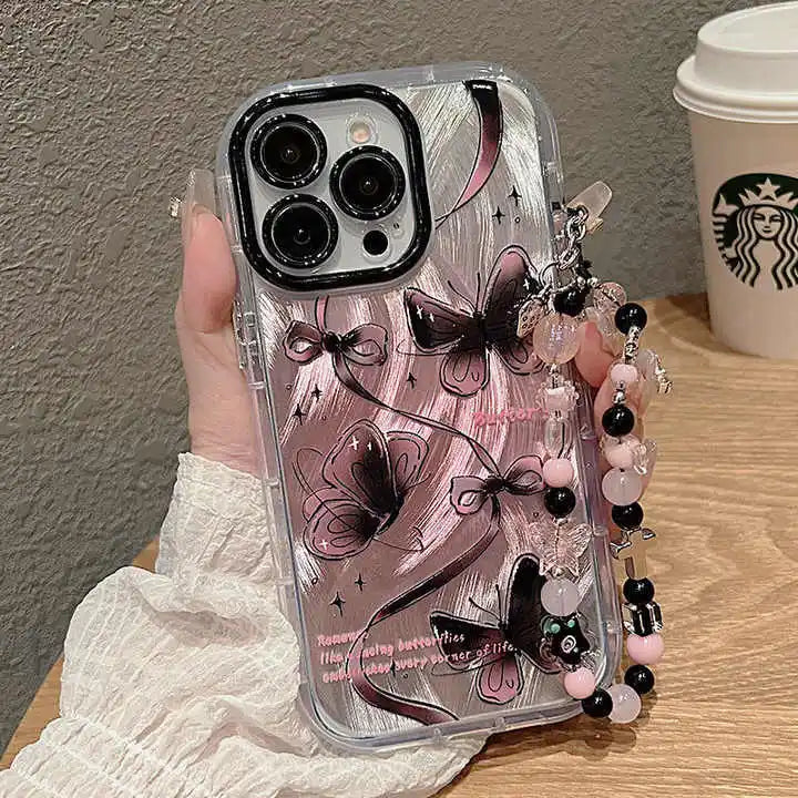 PH010 Butterfly Feather Yarn Phone Case for iPhone 15/14 16plus/13pro 12/11 XS New Edition High Beauty for Mobile Devices