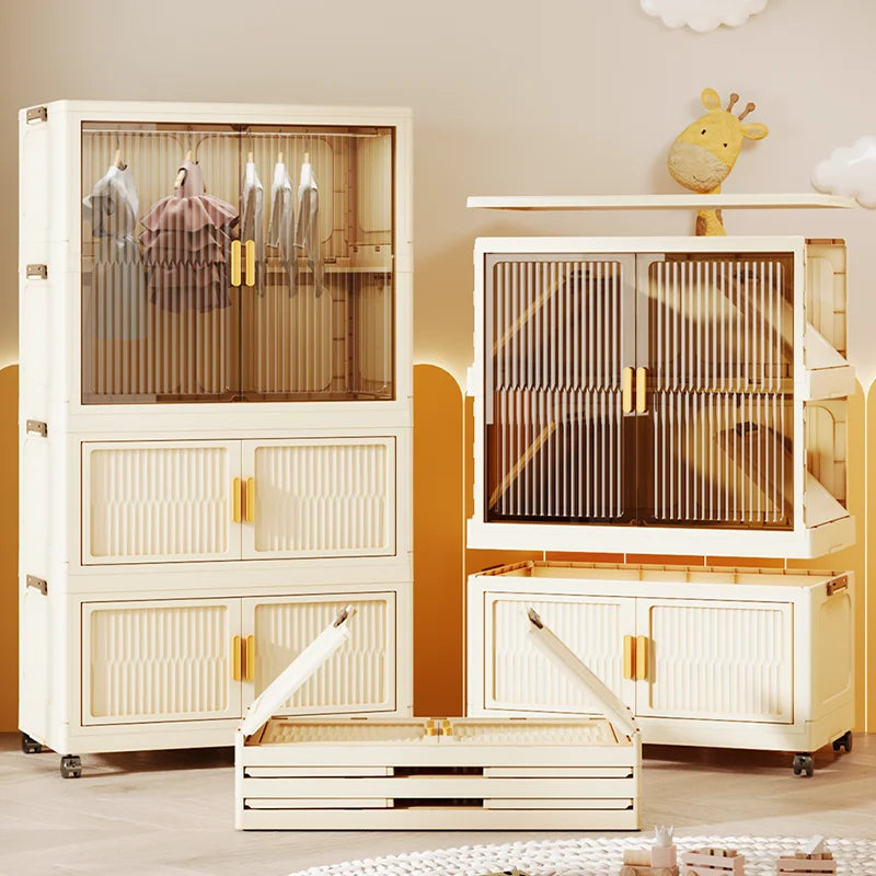 55-85CM Multifunctional Wardrobe Thickened And Movable Cabinet Suitable For Organizing In Children'S And Babies' Bedrooms