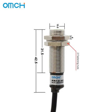 OMCH PR12 Flush Metal Inductive Proximity Sensor with NPN PNP Output SWITCH 2mm Detection Distance