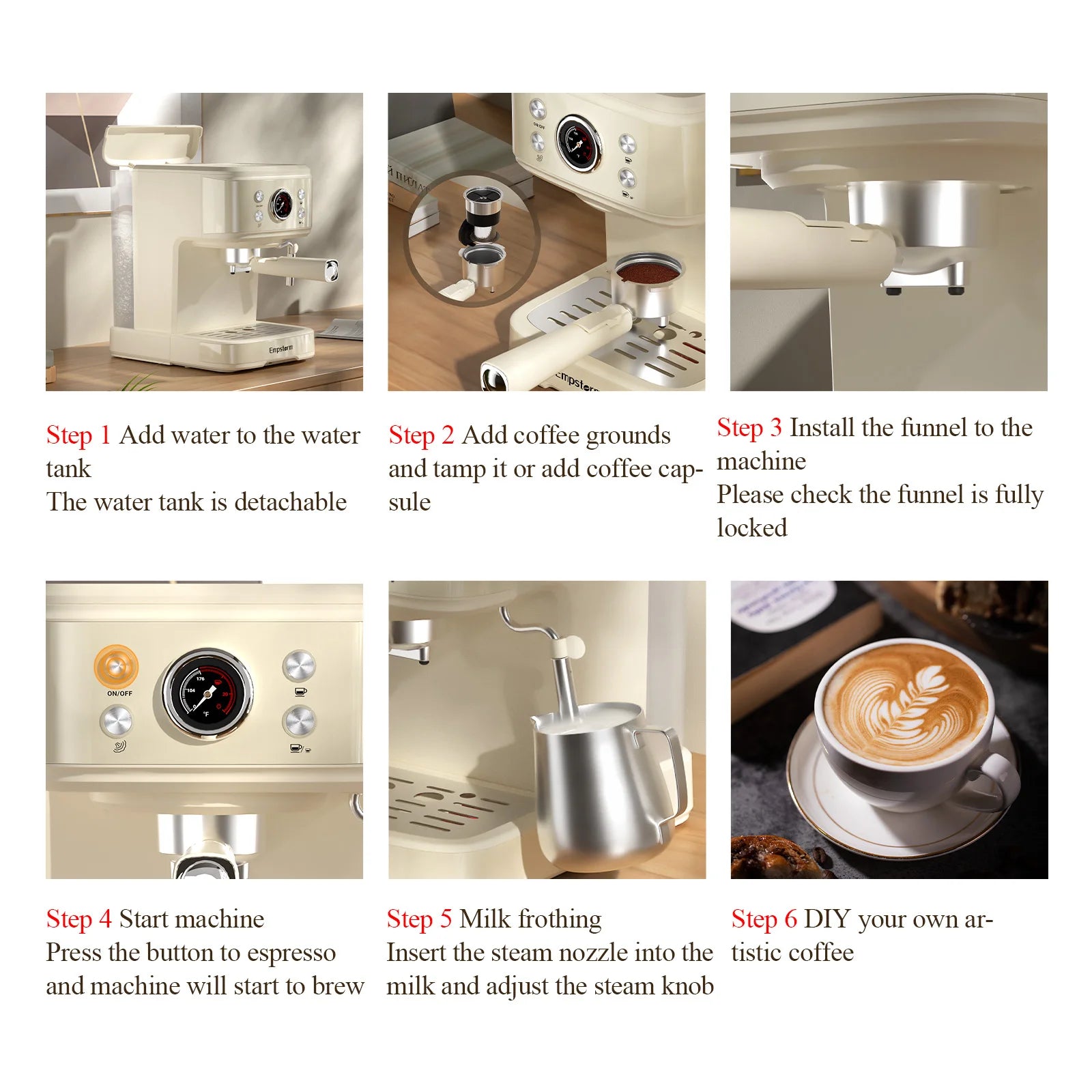 Empstorm 2024 Popular Design Commercial Professional Home Appliances Nespresso Capsule Coffee Makers Machine for Sale Now