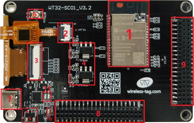 ESP32 Development Board WT32-SC01 16MB LCD Display Esp32 Display with 3.5inch Hmi Lcd Screen Touch Screen Monitor Smart Displays