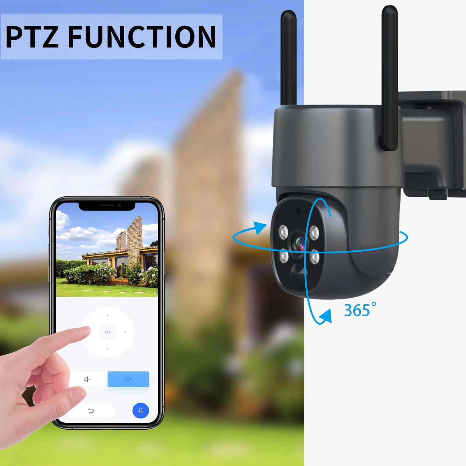 Smart Solar Wireless 4g Cctv Security Camera 4mp 4k Night Vision Ip Ptz Motion Detection Video Recording Memory Card For Outdoor