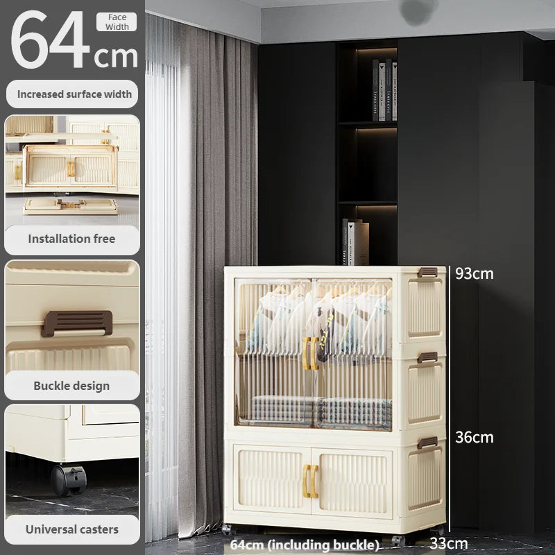 55-85CM Multifunctional Wardrobe Thickened And Movable Cabinet Suitable For Organizing In Children'S And Babies' Bedrooms