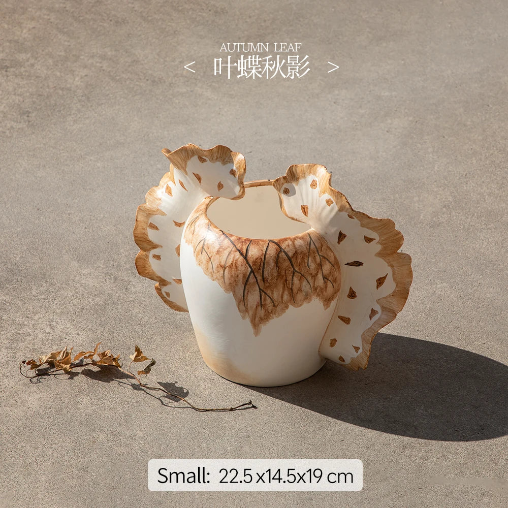 Merlin Living Hand Painting Flower Vase for Home Decor Butterfly Vase Ceramic Decoration Chaozhou Ceramic Factory Wholesale