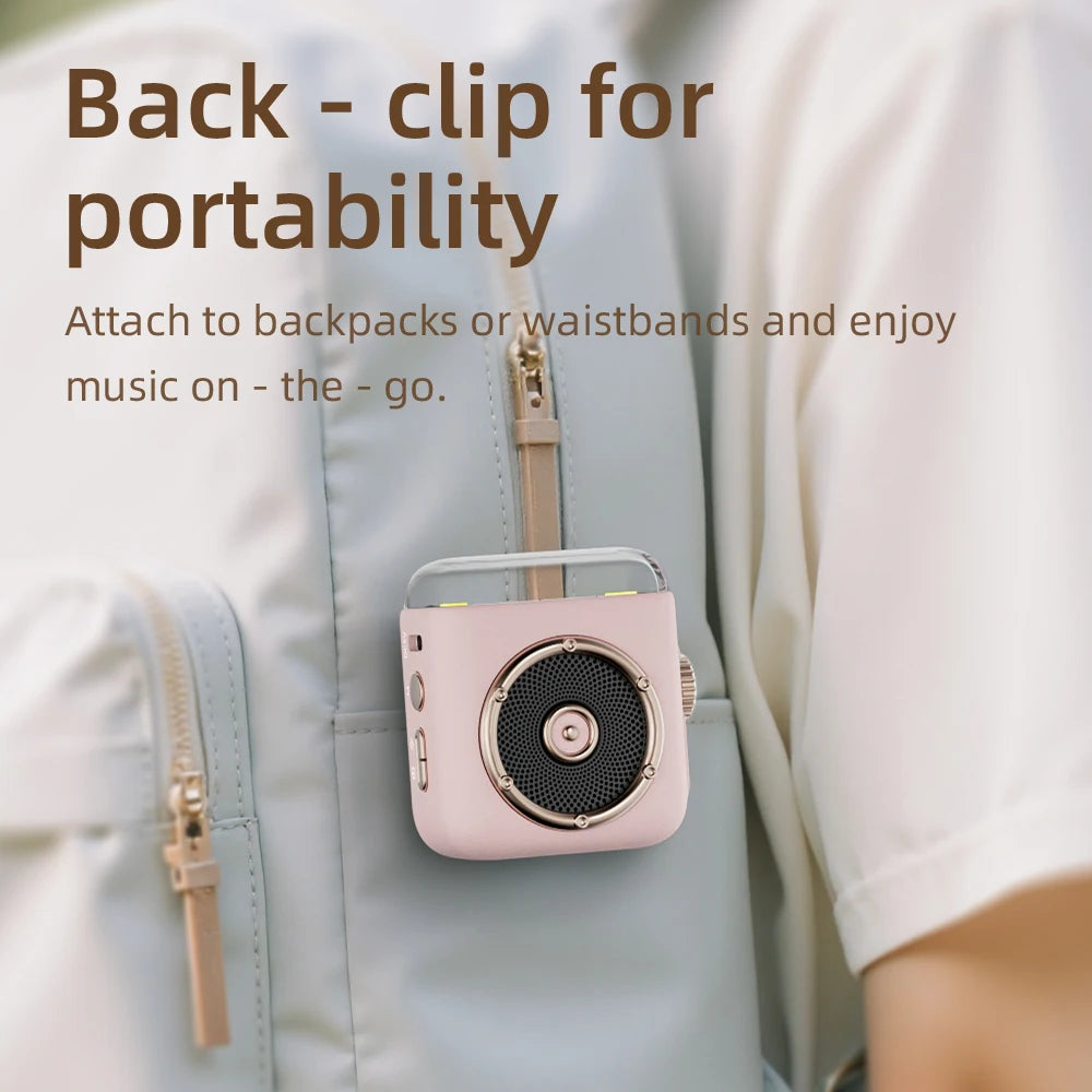 Gadgets 2025 New Arrival Back Clip Magnetic Stylish BT Speaker Multifunctional With Night Light Time Show Music Speaker for Gift