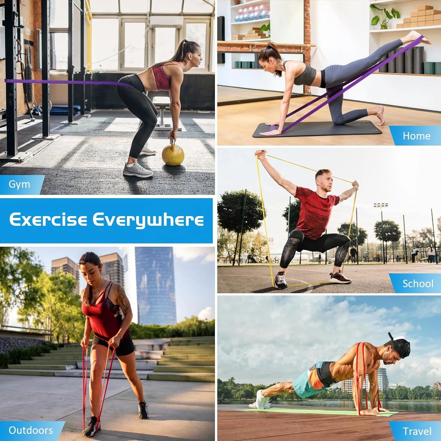 High Quality Thick Latex Rubber Gym Workout Exercise Bands Loop Pull up Assistant Resistance Fitness Bands Strength Training