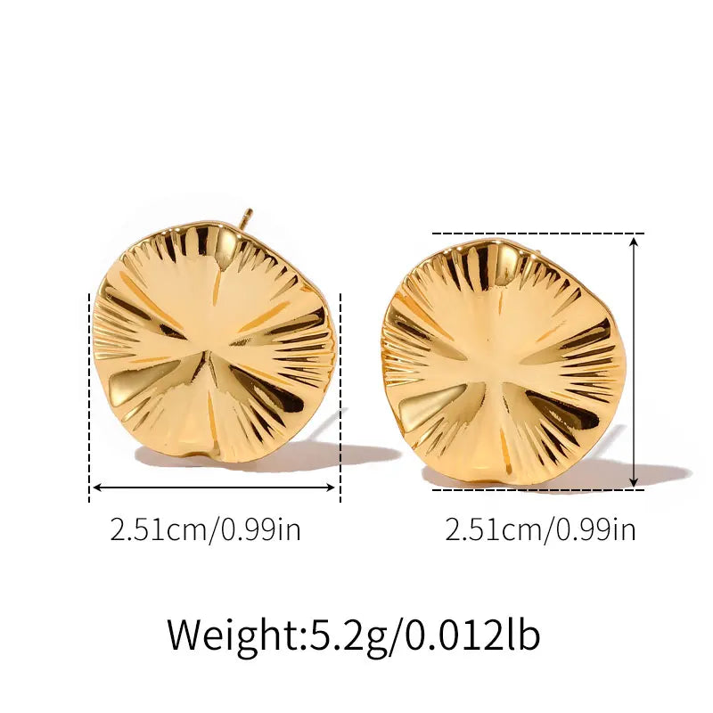 Hot Sale Modern and Minimal Women's Jewelry Copper Plated 18K Gold Fashion Design Waterproof and Hypoallergenic Stud Earrings