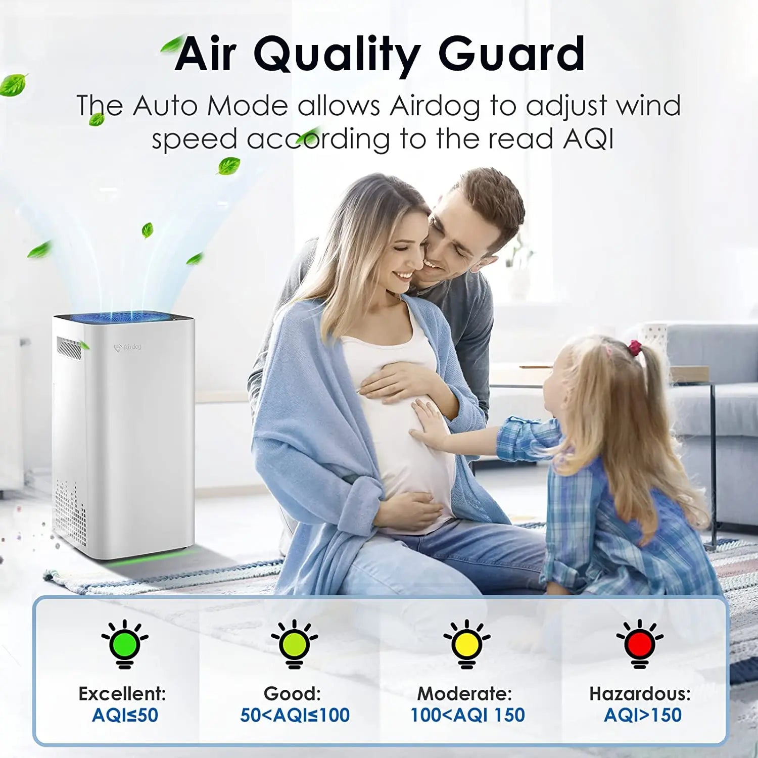 Airdog No Consumable Electrostatic Plasma Air Purifiers Home with Light