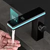 Hot Selling Brass LED  Ambient Light  Bathroom Washbasin Tap Intelligent Digital Display Hot and Cold Water Vanity Basin Faucet