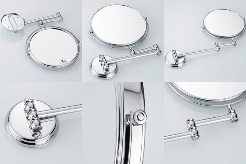 Bathroom Accessories Makeup Mirror Bath Mirror Antique Bronze Wall Mounted Magnifier Bathroom Mirrors Bathroom Hardware-80290