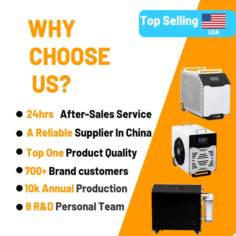 1hp Ice Baths Chiller Water Cooled Water Cooling and Heating Ice Bath Chillers Cold Plunge Chiller Machine 1000L Tub