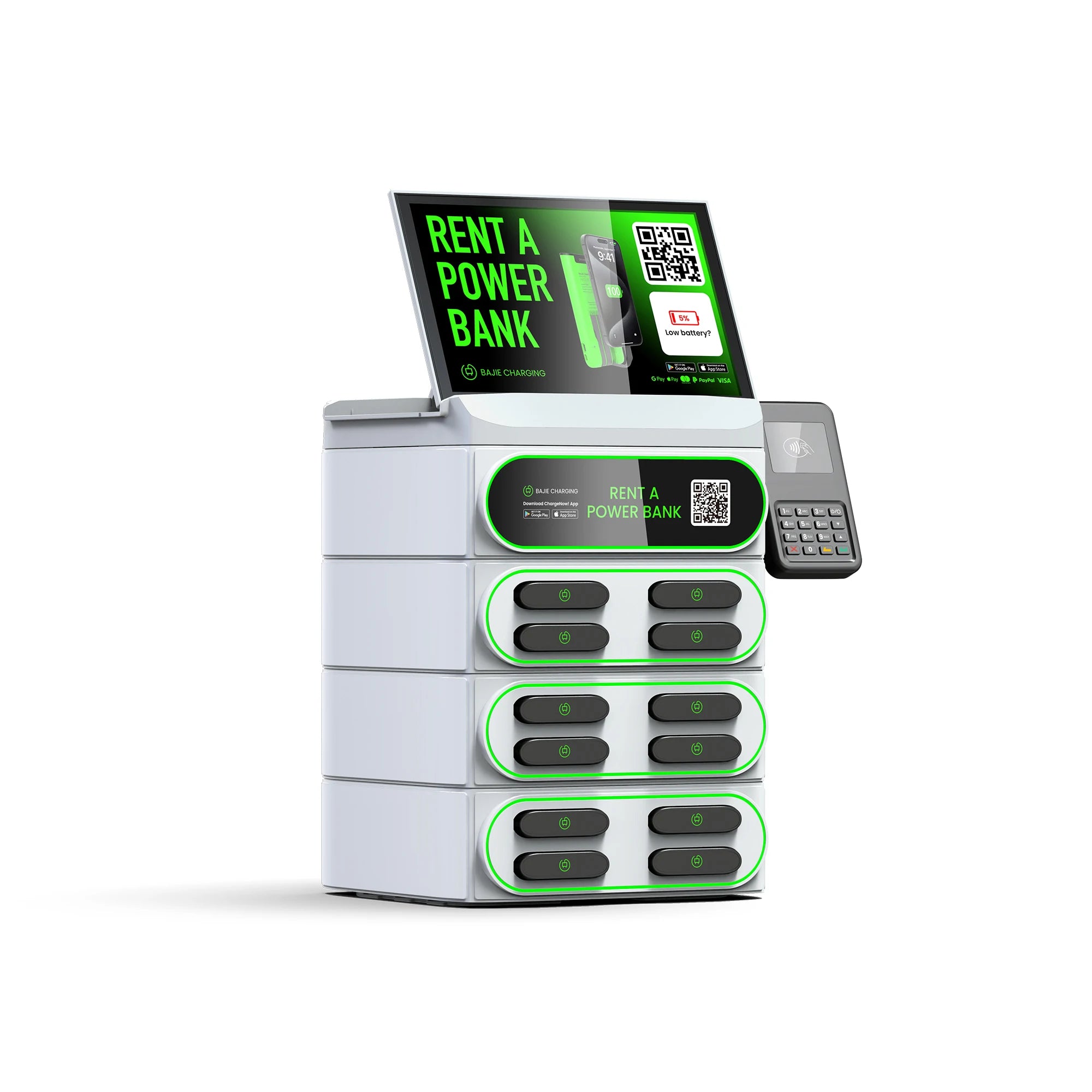 Portable Mobile Phone Charging Station NFC Tap Card Reader Rental Power Banks with Share Function