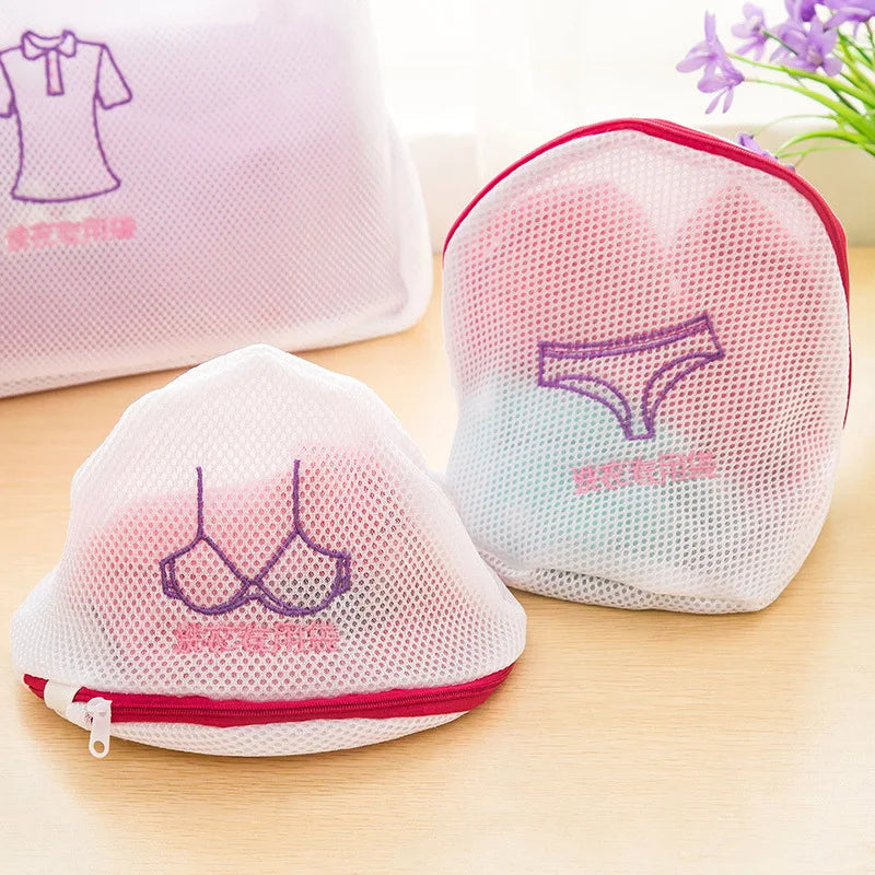 Clothes Wash Kit Washing Bra Socks Underwear Mesh Zippered Lingerie Laundry Bag Washing Machine Dirty Laundry Bags