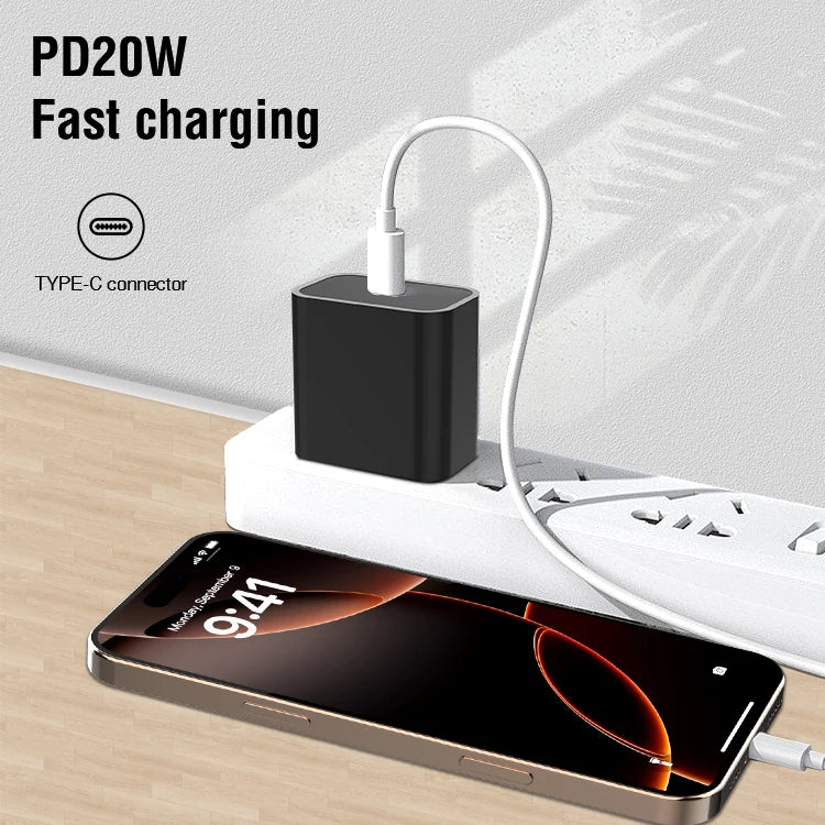 Us Stock Plug Pd3.0 Qc3.0 20W Type C Port Fast Charging Adapter Mobile Phone Chargers for Iphone 12 13 14 15 16 17 Wall  Charger