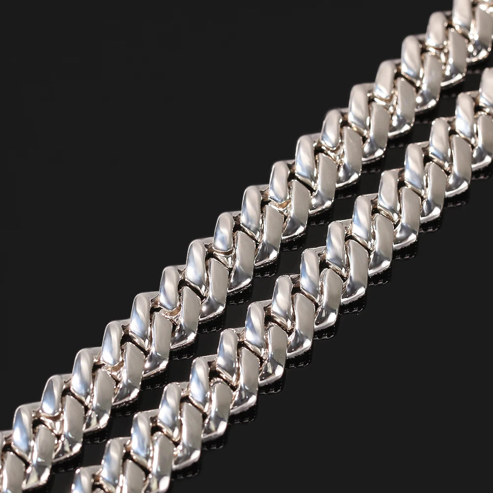 Hip Hop 14mm CZ Cuban Link Chain Miami Choker Necklace with AAA Cubic Zirconia Iced Out Jewelry-Fashionable Chains