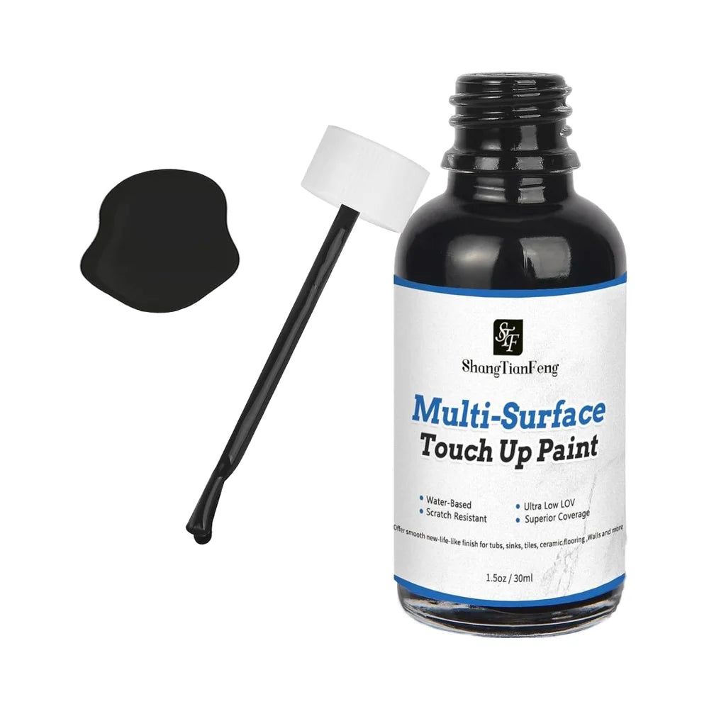 Black High Gloss Touch Paint Pen for Multi Surface Repainting Includes Wall Appliance Maintenance Washing Machine Microwave Oven