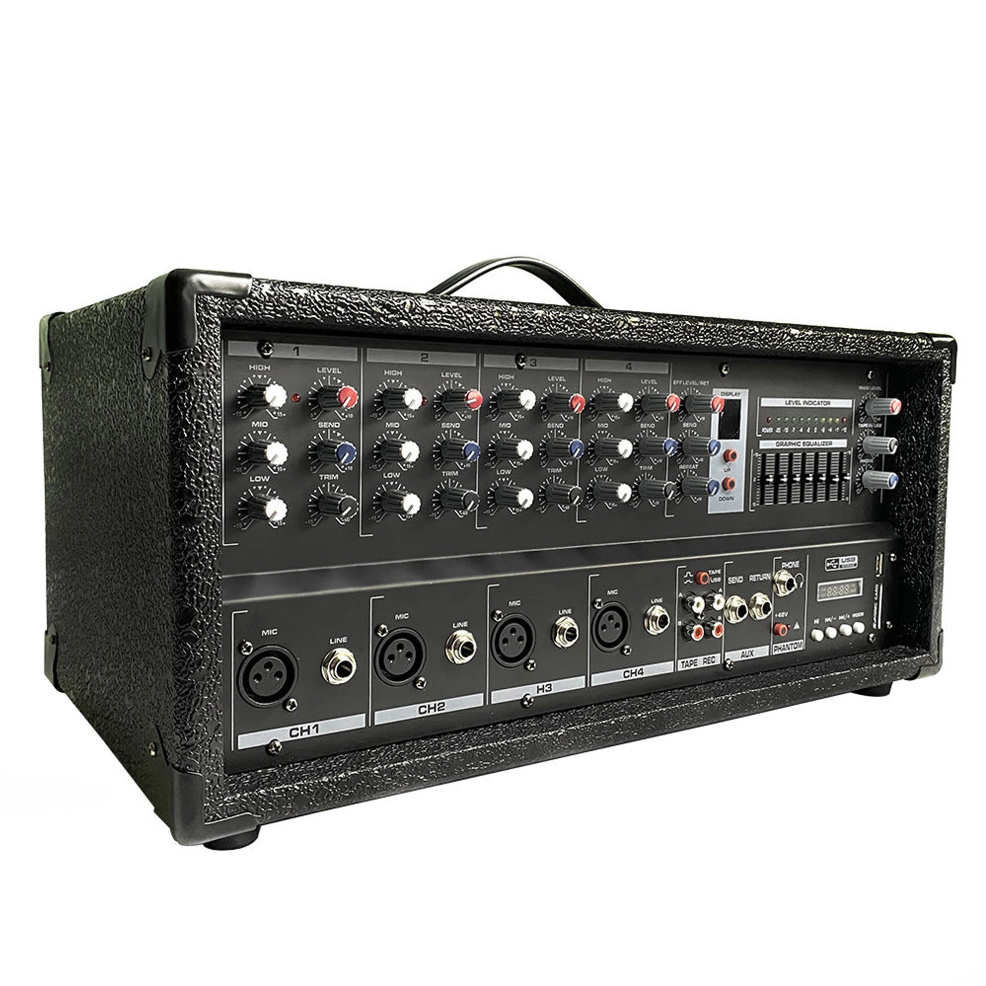 EB4 Portable 4-Channel Mixer Amplifiers Mixing Console Four Channel with Built-in Blueteeth and Recording Function