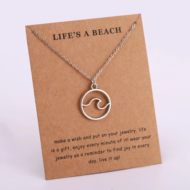 Summer Beach Ocean Jewelry Anchor Fish Shell Sand Dollar Shark Whale Starfish Seahorse Mermaid Wave Sea Turtle Collar Necklaces