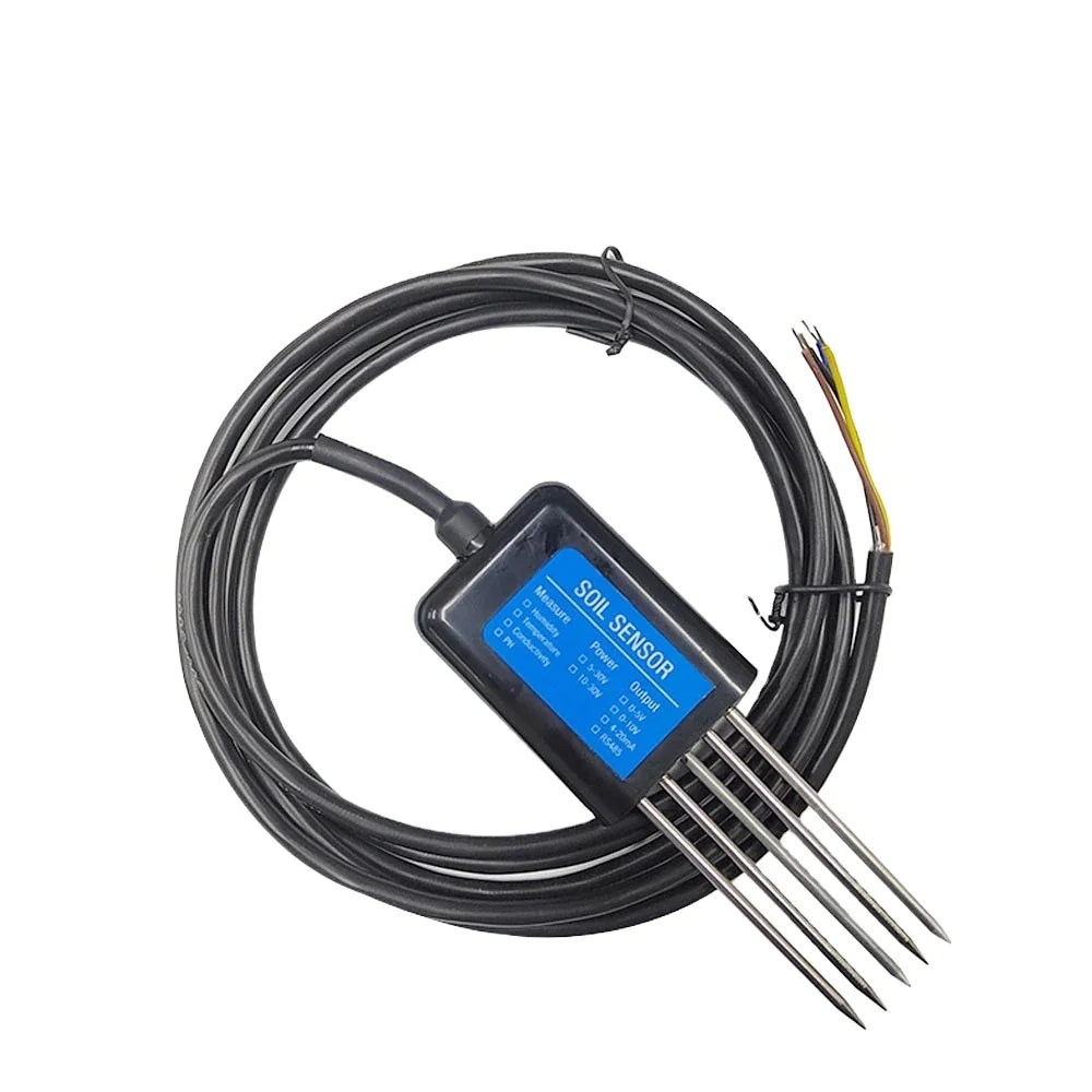 RS485 4-20mA Soil Temperature Humidity Moisture Conductivity EC PH NPK Sensor