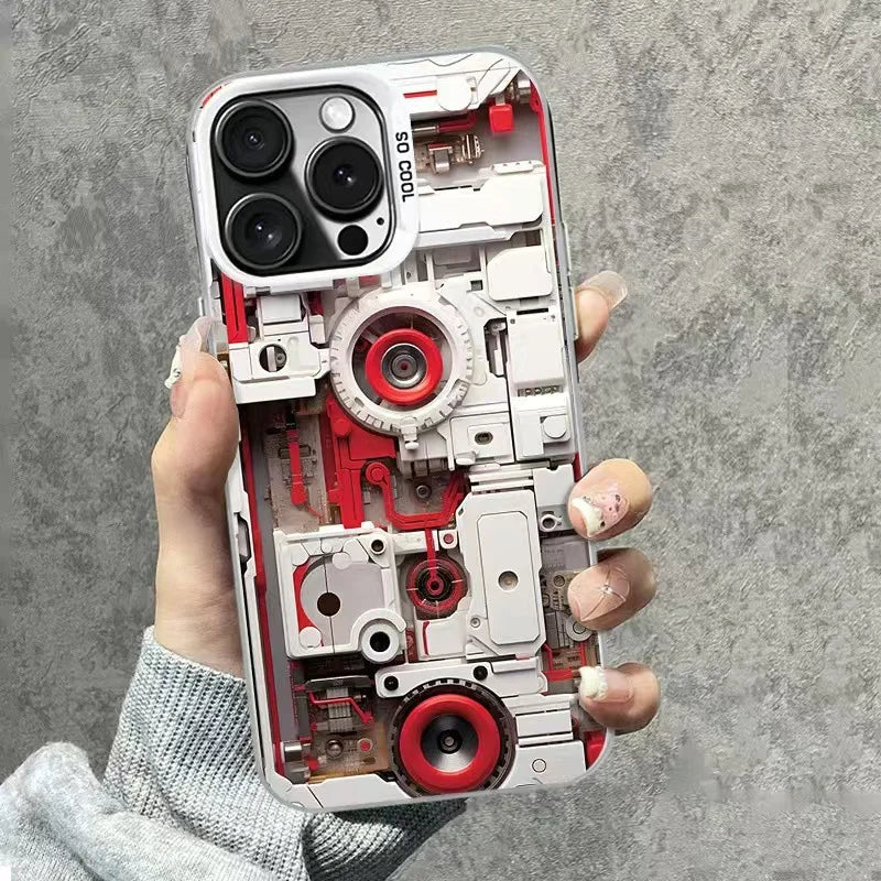 Advanced Mechanical Device for iPhone 16 15 14 13 12 11 Pro Max 7 8 Plus Case Fashion Technology Cool PC Mobile Phone Case