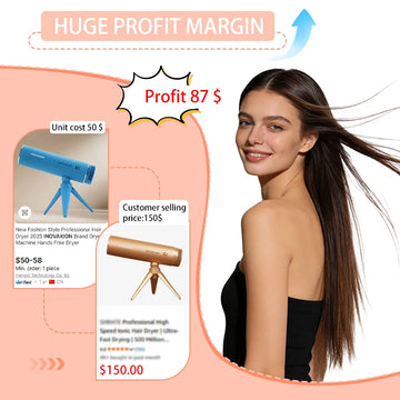 Portable Foldable Ionic Hair Dryer 1200W High-Speed for Professional Salon & Travel Use
