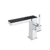 Luxury Modern Single-Hole Basin Faucet Digital Display Brushed Gold Hot Cold Water Mixer Tap Ceramic Brass Bathroom Taps