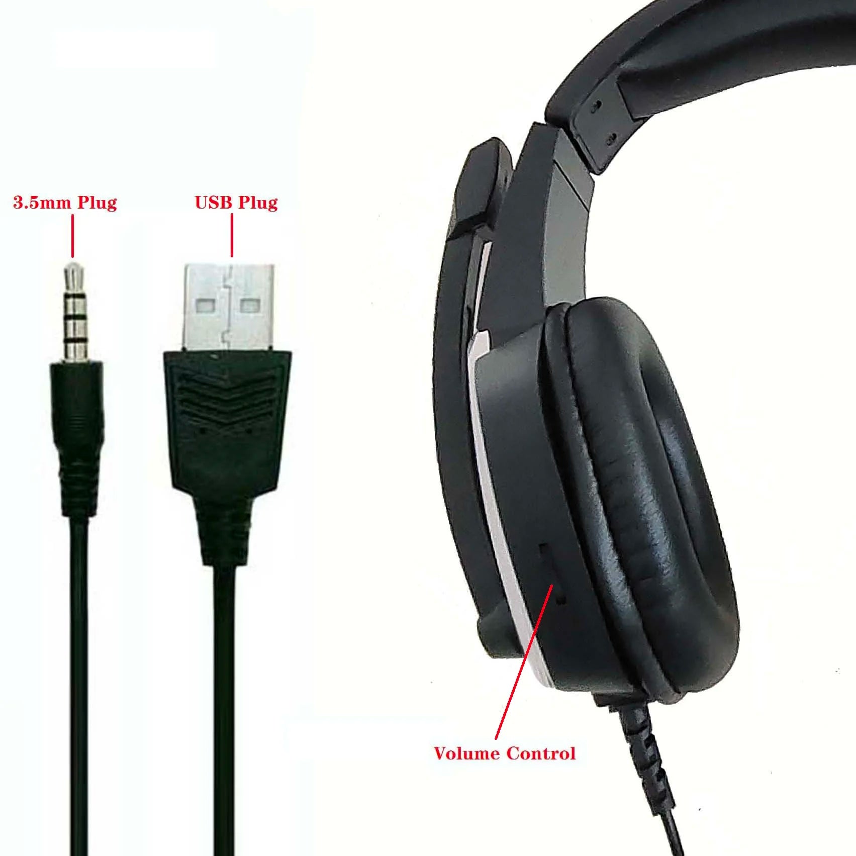 Getgold High Quality Wired Earphones with Microphone Top Selling Headphones with 7 Color Light for Mobile Phone Aviation Use