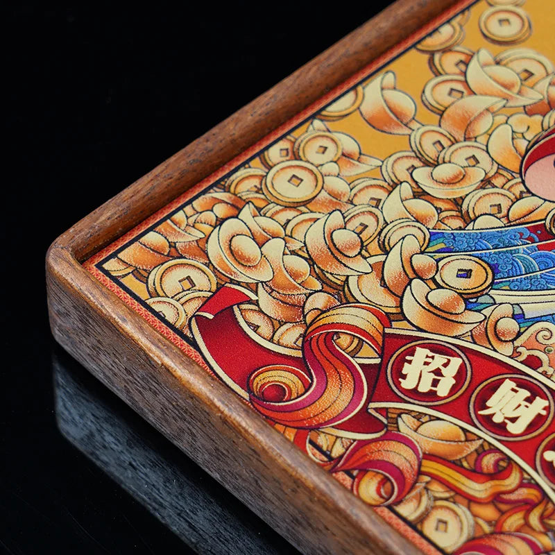 Chinese Style Brass Solid Wood Wealth Attracting Decoration Tabletop Use for Home Office Shops-High Quality Metal Arts Showpiece