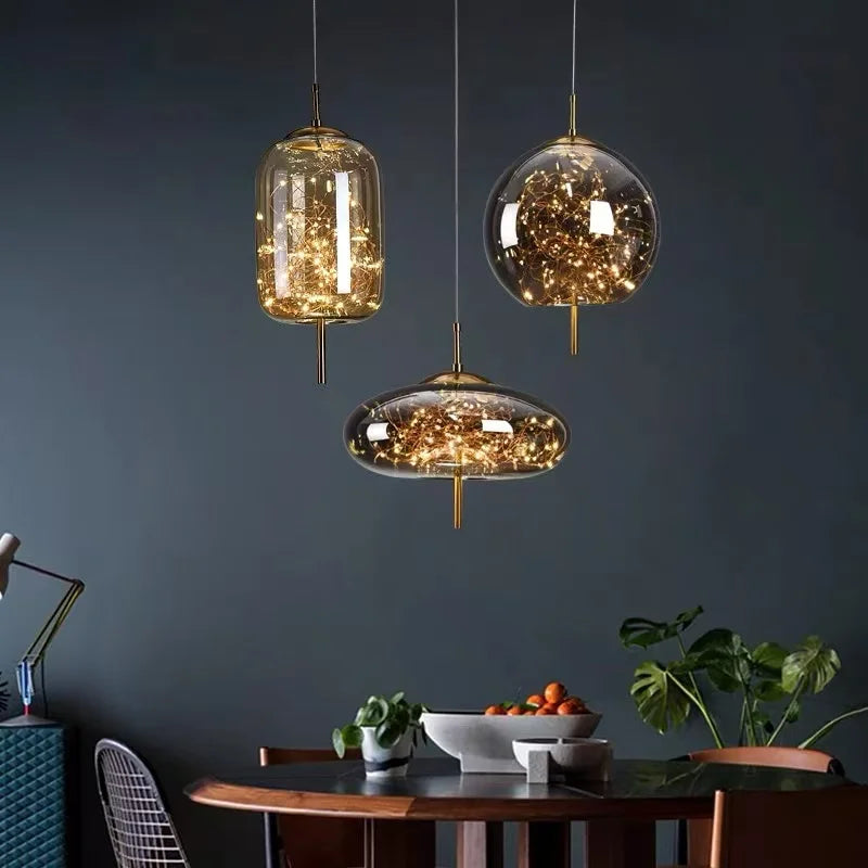 Modern Luxury Designer High-end Glass Bedroom Headboard, Personalized Art bar Dining Room Chandelier