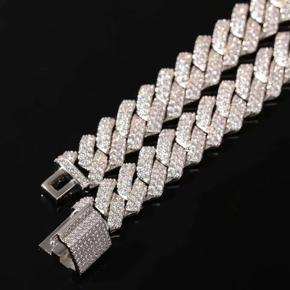 Hip Hop 14mm CZ Cuban Link Chain Miami Choker Necklace with AAA Cubic Zirconia Iced Out Jewelry-Fashionable Chains