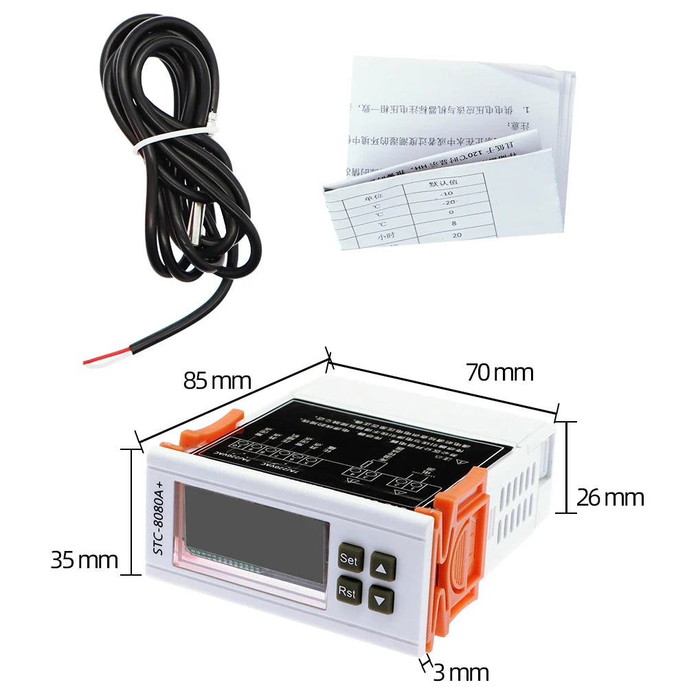 STC-8080A+ Digital Thermostat Temperature Controller Refrigerator Refrigeration Automatic Defrost Timer Intelligent Single Probe