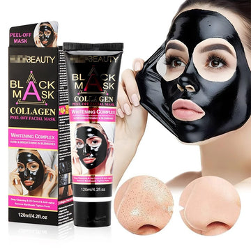 Black Mask Collagen  Blackhead Acne Cleansing Pore Minimizing Moisturizing Peel Off Facial Mask Hydrating Tear Mask Nasal Strip